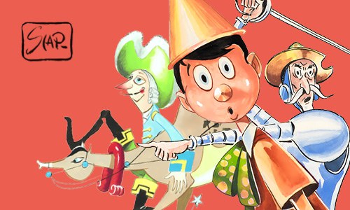 Scap’s Pinocchio, Don Quixote and Baron Münchhausen in one exhibition
