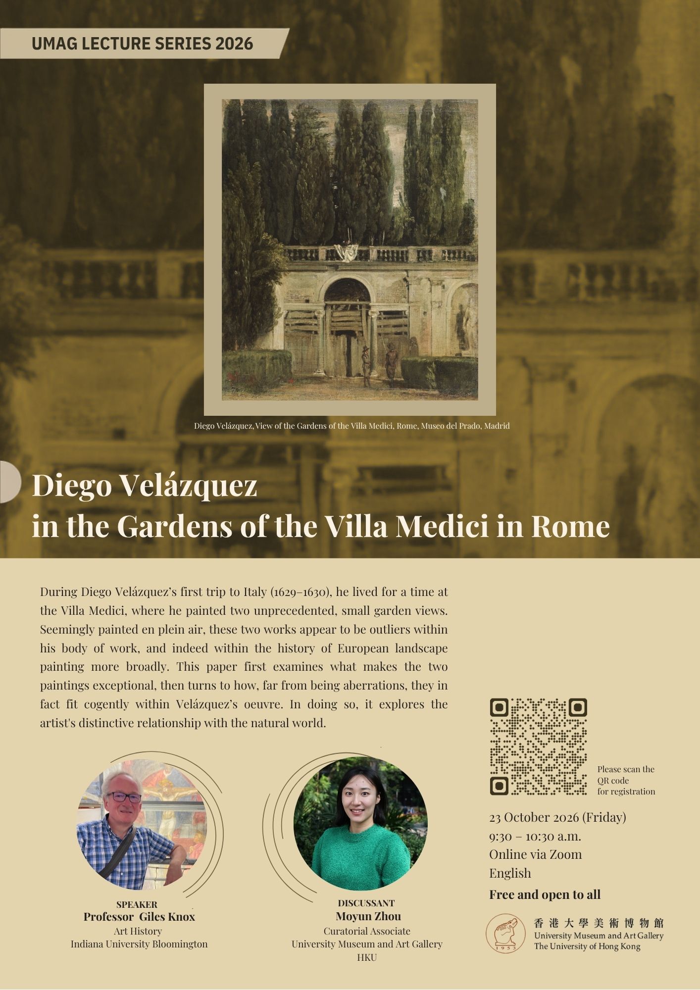 Paper on Velázquez’s Villa Medici Garden Paintings Set for 23 October