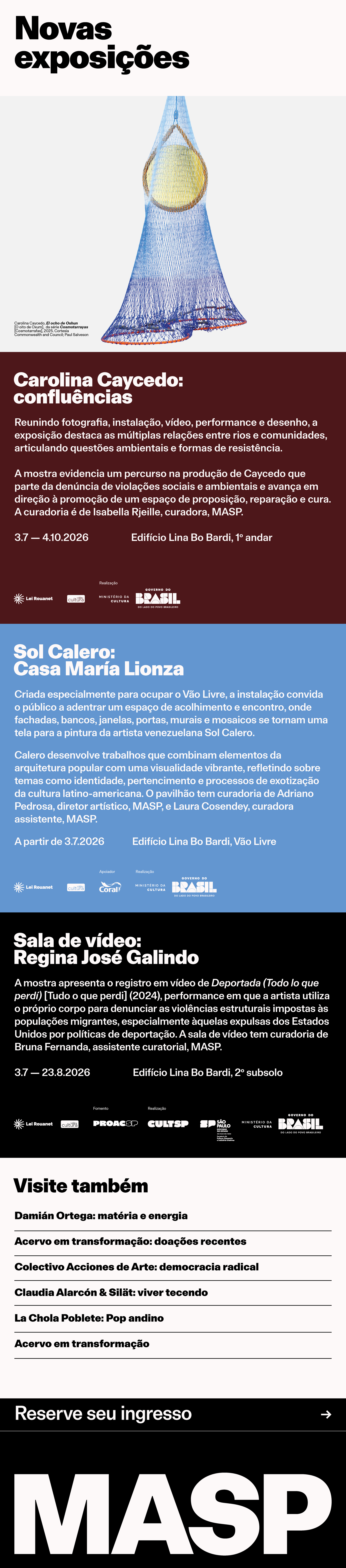 MASP announces new exhibitions by Carolina Caycedo, Sol Calero and Regina José Galindo