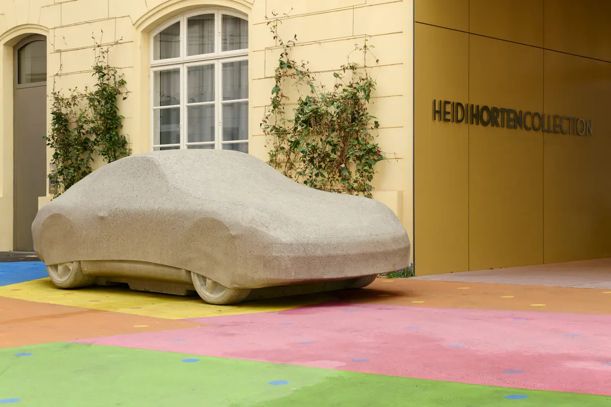 A 16.4-Tonne Concrete Porsche Is Shown at the Heidi Horten Collection