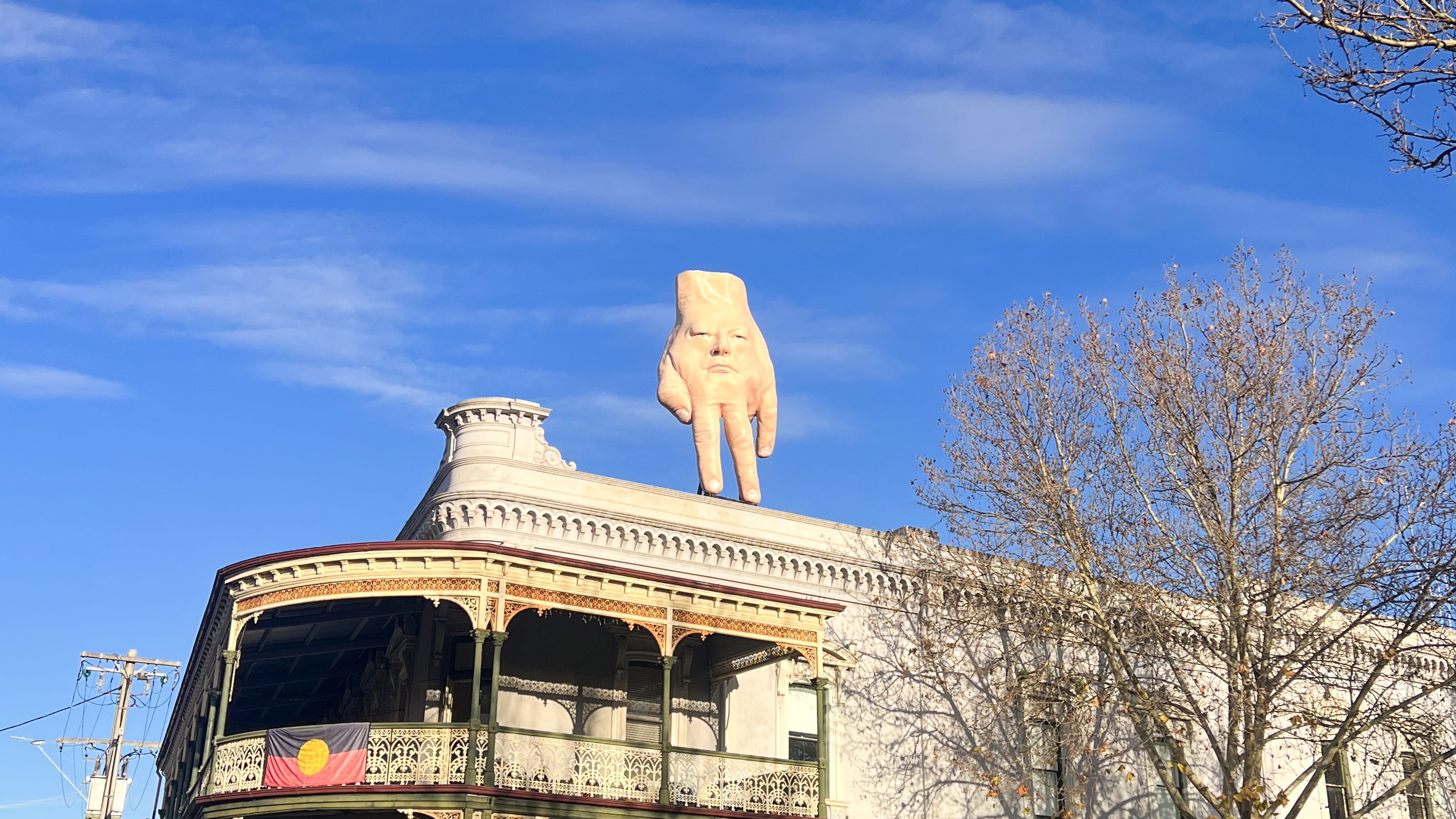 Ronnie van Hout’s 'Quasi' Installed on the Rooftop of Ararat Gallery TAMA