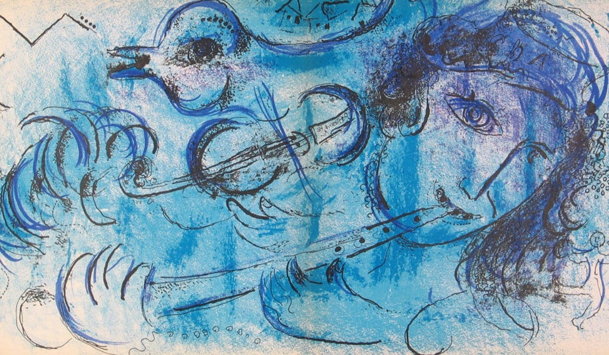 Hidden spotlights Marc Chagall prints, led by 'The Flute Player'