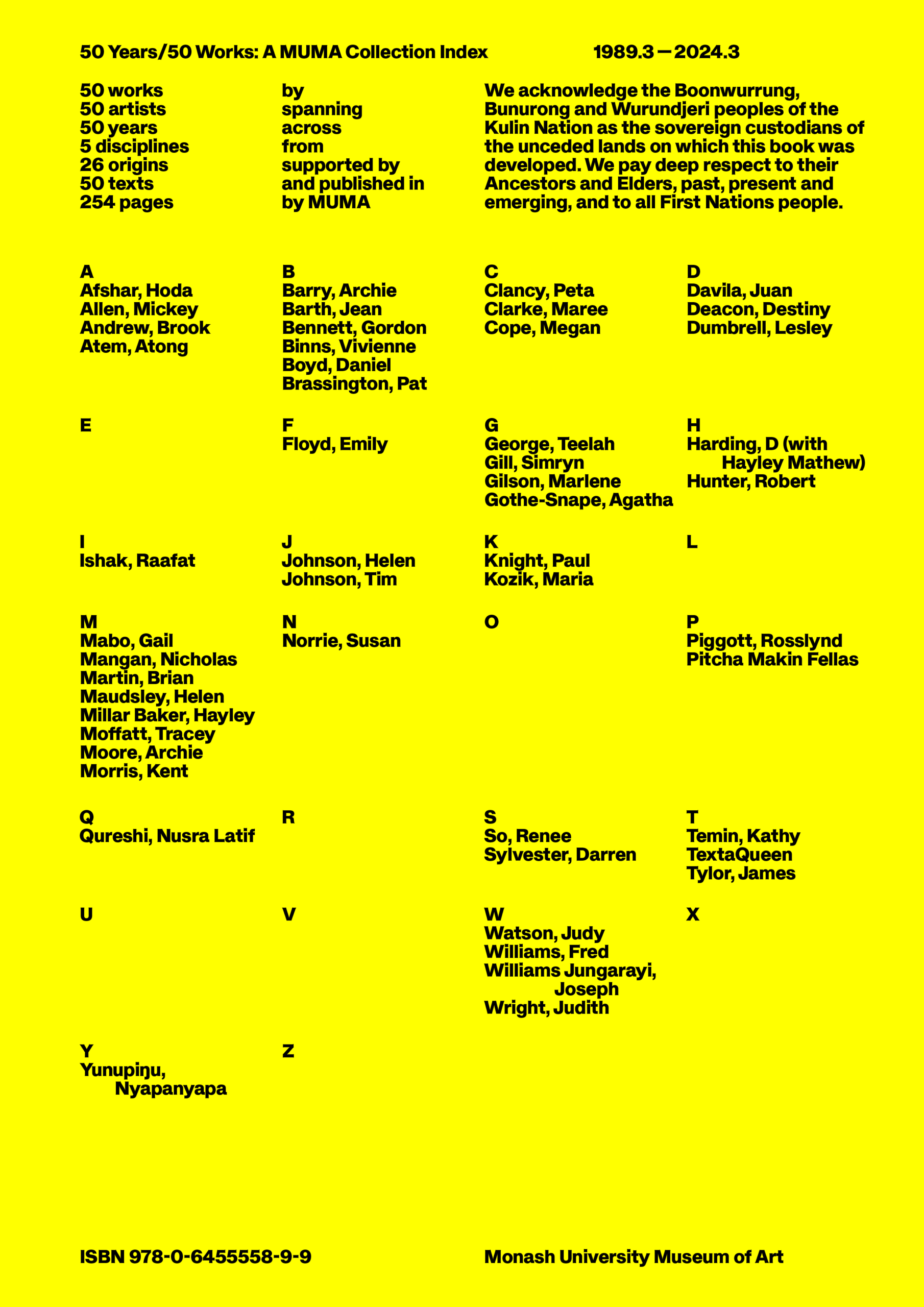 MUMA to Launch ‘50 Years/50 Works: A MUMA Collection Index’ With Talks and Publication Sale