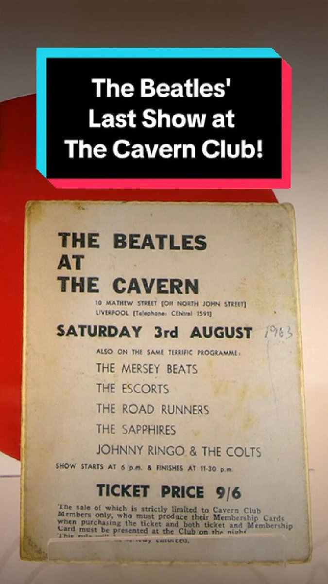 Rare ticket from The Beatles’ final 1963 Cavern Club show is on display at The Beatles Story