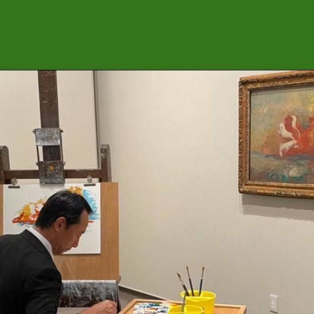 Gifu governor visits 'Ewo Mite Ewo Kaku' exhibition as summer arts events draw visitors