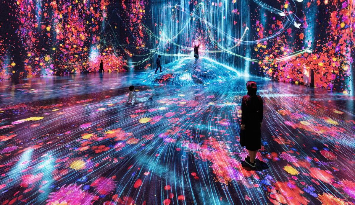 ‘teamLab Borderless’ is listed as on view at Azabudai Hills in Tokyo
