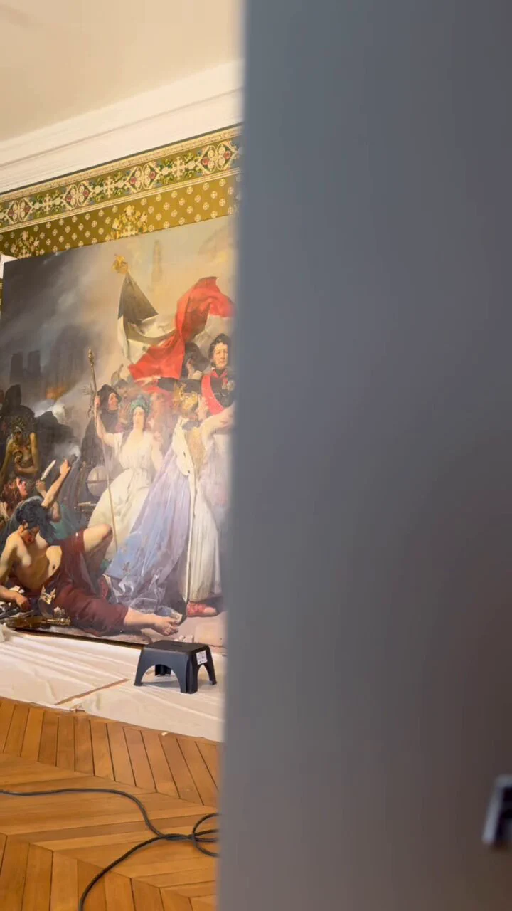 Restoration Underway for Jean-Baptiste Mauzaisse’s ‘La France présente la couronne à Louis-Philippe’